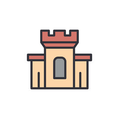 Castle colored icons, minimalist vector illustration ,simple transparent graphic element .Isolated on white background