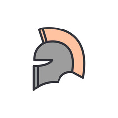 Knight helmet colored icons, minimalist vector illustration ,simple transparent graphic element .Isolated on white background