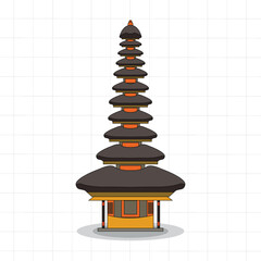 Pura Ulun Danu Bratan, a famous water temple located in Bali, Indonesia.