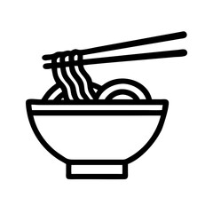 Ramen Bowl with Chopsticks Icon Design