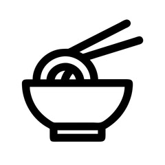 Ramen Bowl with Chopsticks Icon Design