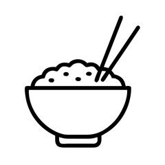 Rice Bowl with Chopsticks Icon Design