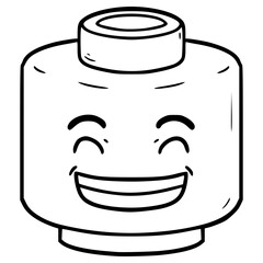 toy head happy illustration outline vector