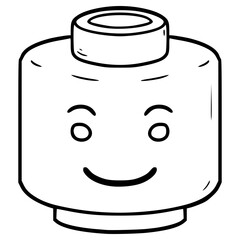 toy head smile illustration outline vector