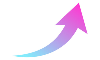 上向き矢印, モダンな紫と青のグラデーション