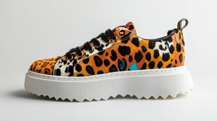Bold, animal print sneakers with a chunky platform sole