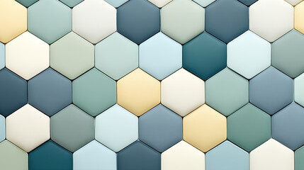 Fototapeta premium Hexagonal tiles in various colors create modern design
