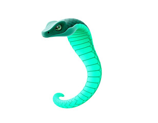 Vibrant 3D Cartoon Cobra with Glowing Scales