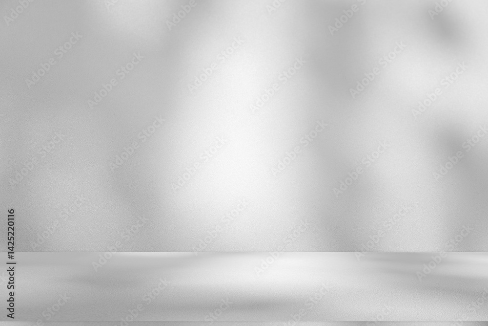 Fototapete wall interior background, studio and backdrops show products.with shadow from window color white and
