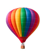 Naklejka premium Colorful Hot Air Balloon Flying in the Sky on White or Transparent Background