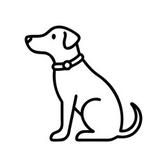 Fototapeta premium Dog Icon with Collar Sitting Against Transparent Background 