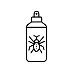 Obraz premium insect repellent bottle icon, black outline, transparent background