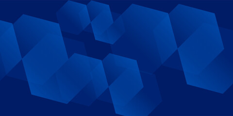 Modern abstract blue background with glowing geometric lines. Blue gradient hexagon shape design. Futuristic modern