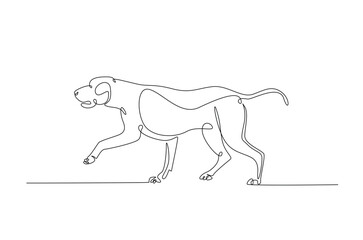 Hound dog in continuous one line drawing. Single line art illustration of adorable dachshund dog. Editable vector.
