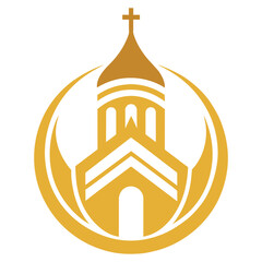 Church Icon Logo Vector Illustration.