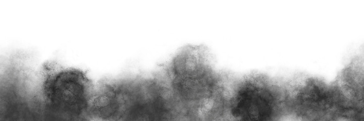 Black Dust Smoke Explosion Effect isolated on transparent background