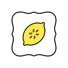 Fresh Lemon Doodle Icon for Vibrant and Fun Designs in Your Creative Projects