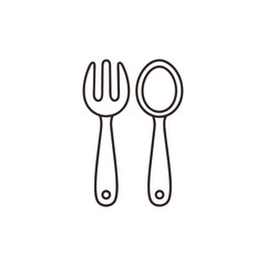 Delicious Doodle Icon of a Fork and Spoon for Your Culinary Creations