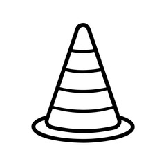 Safety Cone with Reflective Tape Icon Design