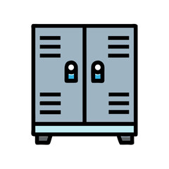 Secure Locker Storage Cabinet Icon Design