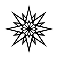 Starburst Mandala with Sharp Points Icon Design