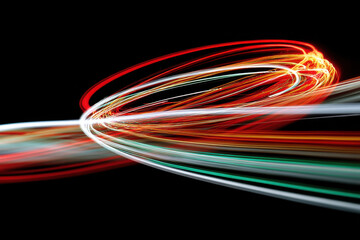 Abstract background with light trails of elliptical shape