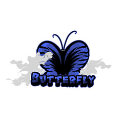 logo vector butterfly blue