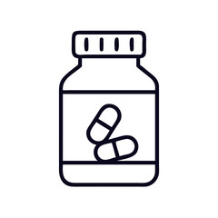 Supplement Bottle with Capsules Icon Design