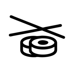 Sushi Roll with Chopsticks Icon Design