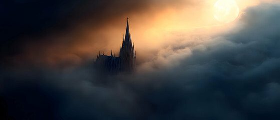 Fototapeta premium Gothic Cathedral Lost in Mist