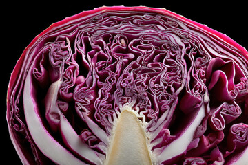 Obraz premium Cross section of a red cabbage