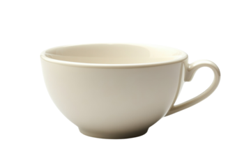 Elegant off white teacup perfect for a quiet afternoon showcasing a simple yet sophisticated design against a black background A timeless on transparent background