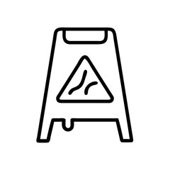 Wet Floor Caution Board Icon Design