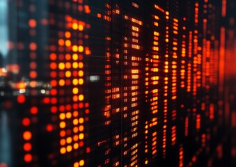 Data stream wall, night