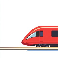 Naklejka premium red train on a white background