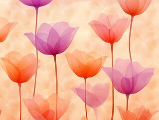 Delicate Tulips Soft Background