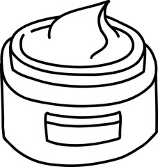 Black Hand Drawn Line Art Cosmetic Cream