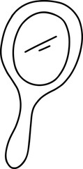 Black Hand Drawn Line Art Cosmetic Mirror