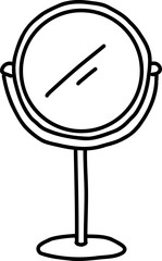 Black Hand Drawn Line Art Cosmetic Mirror