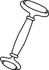 Black Hand Drawn Line Art Cosmetic Massager