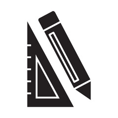ruler and pencil glyph