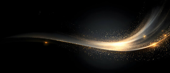 Obraz premium Abstract gold and black cosmic swirl