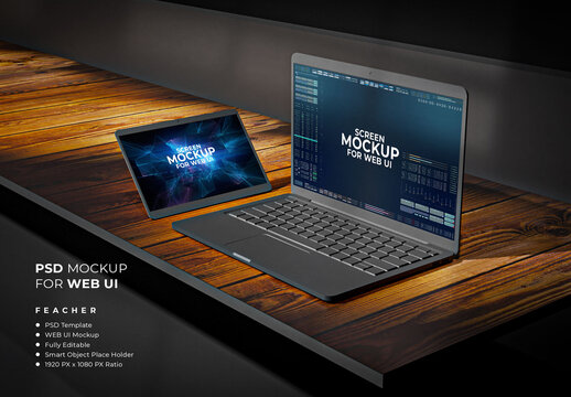 UI Mockup for Laptop & Tab