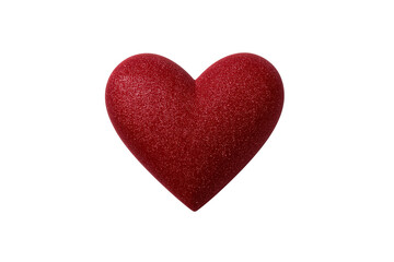 Fototapeta premium Isolated Sparkling Red Heart Decoration on White or Transparent Background for Affection