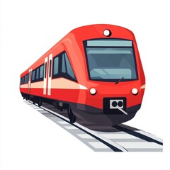 Fototapeta premium red train on a white background