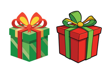 Obraz premium Festive duo Gifts adorned with ribbons and bows symbols of celebratory cheer