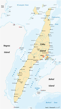 Vector map of the philippine island of Cebu