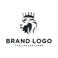 black crowned lion head logo
