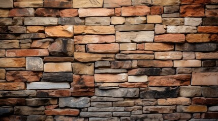Fototapeta premium A wall made of bricks with a brown and gray color
