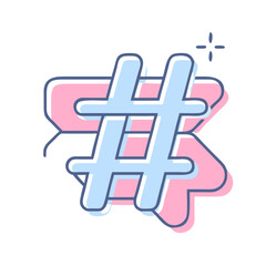 Obraz premium Hashtag strategy icon with symbol and target on transparent background